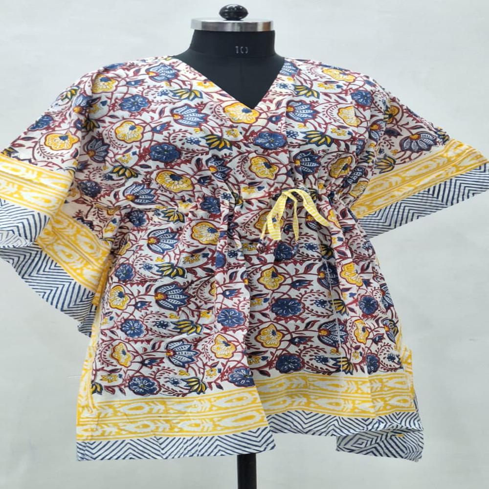 Sanganeri Block Printed cotton Kaftan