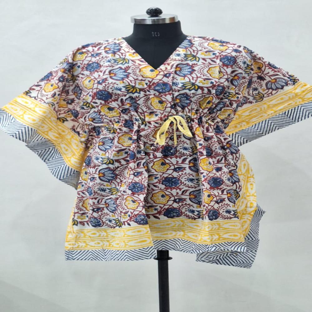Sanganeri Block Printed cotton Kaftan