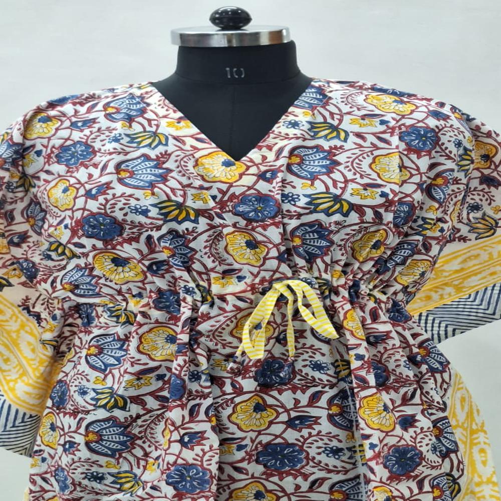Sanganeri Block Printed cotton Kaftan