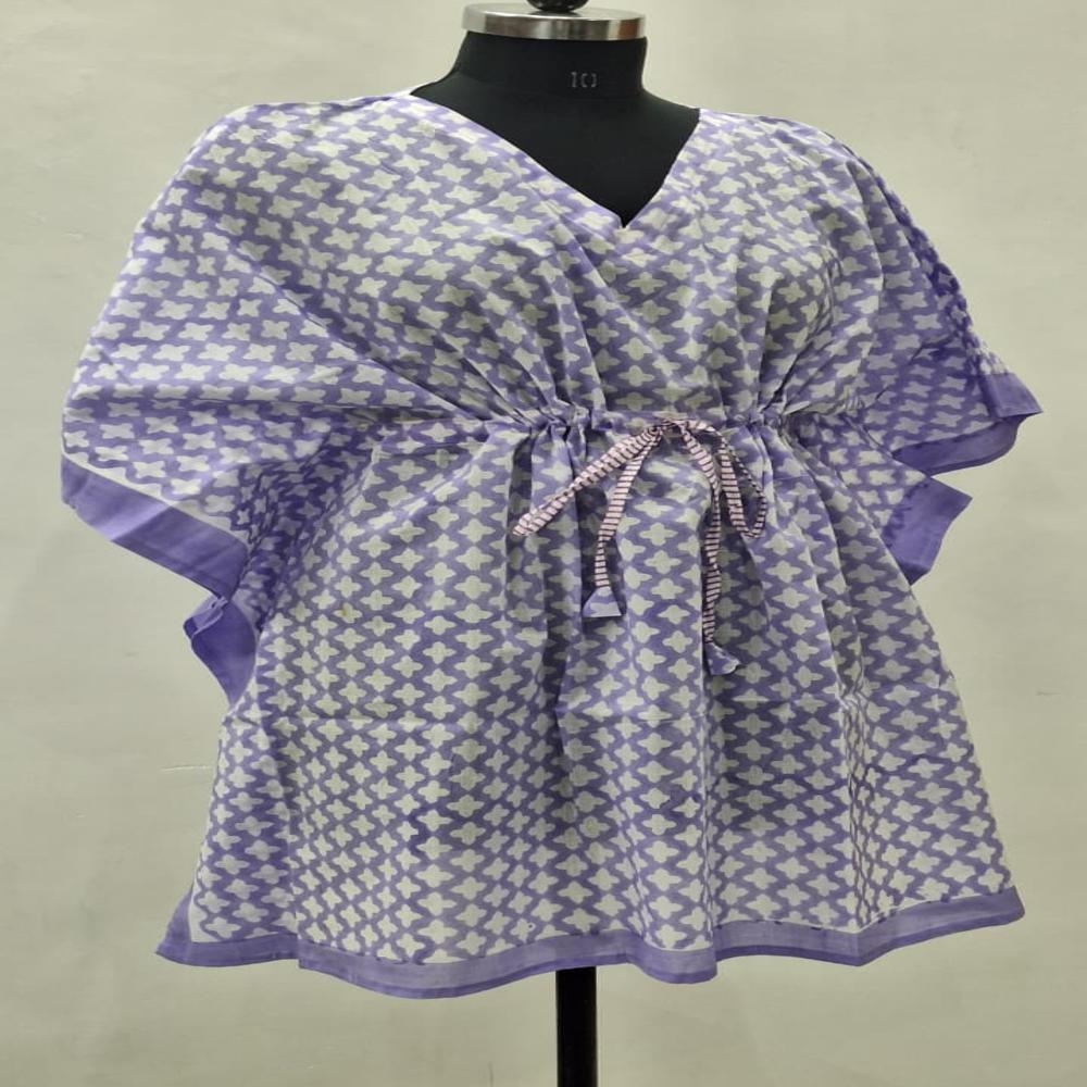 Hand Block Printed Cotton Kaftan