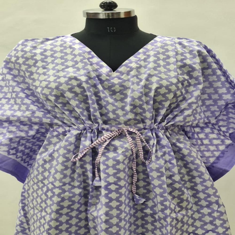 Hand Block Printed Cotton Kaftan