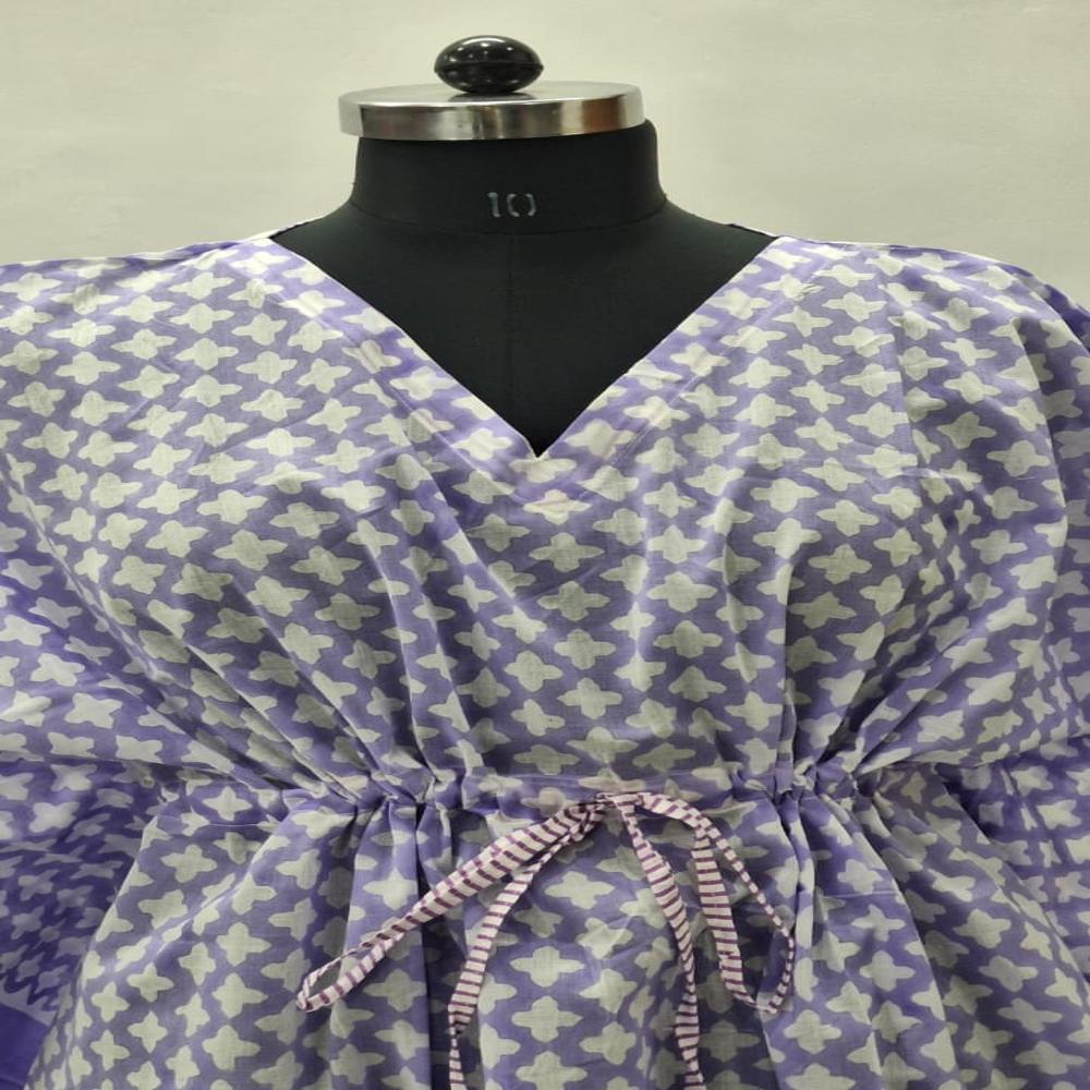 Hand Block Printed Cotton Kaftan