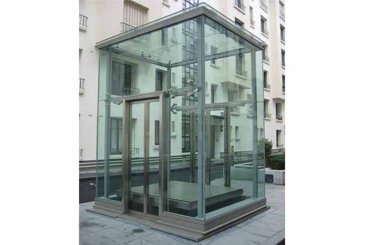 Residential Glass Elevator - Material: Stainless Steel