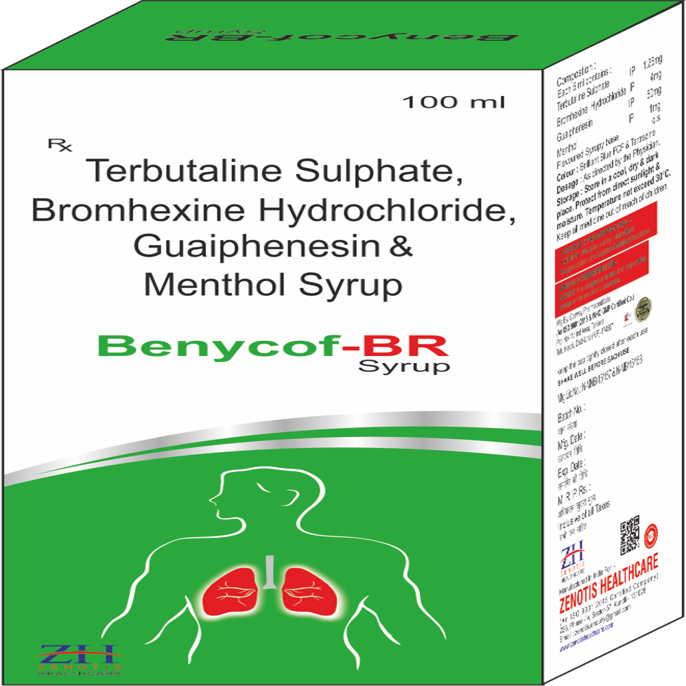 Terbutaline1.25,Bromhexine4 mg,Guaiphenesin 50 mg,Menthol 2.5 mg
