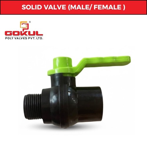 Solid valve male female