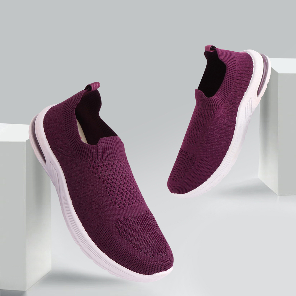 Ladies Maroon Casual Shoes