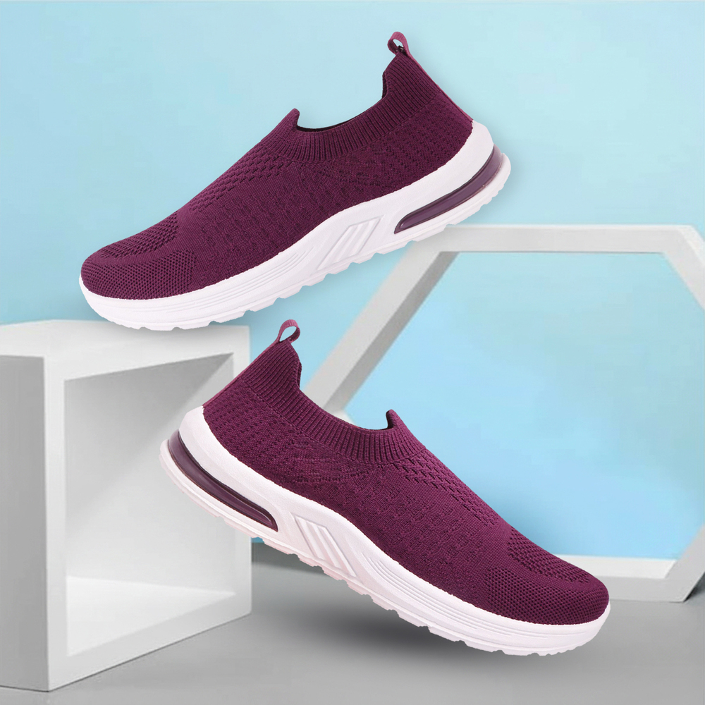 Ladies Maroon Casual Shoes