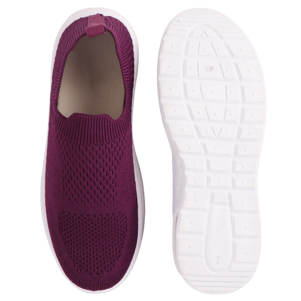 Ladies Maroon Casual Shoes