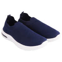 Ladies Round Toe Slip On Shoes - Color: Navy Blue
