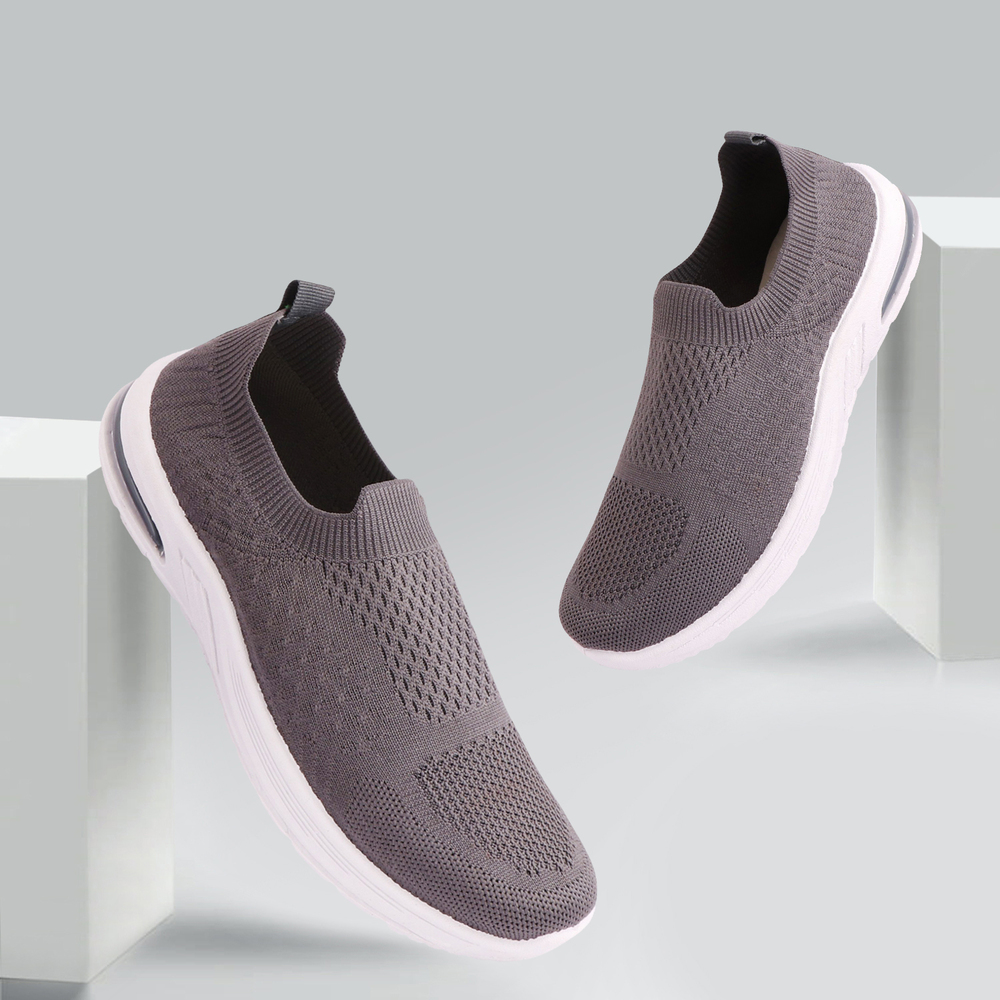 Ladies Grey Synthetic Shoes