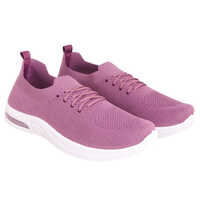 Ladies Lightweight Lace Up Sports Shoes - Color: Pink