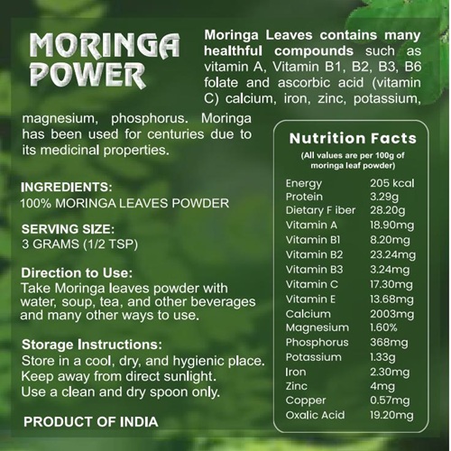 Moringa Powder - Ingredients: Herbs