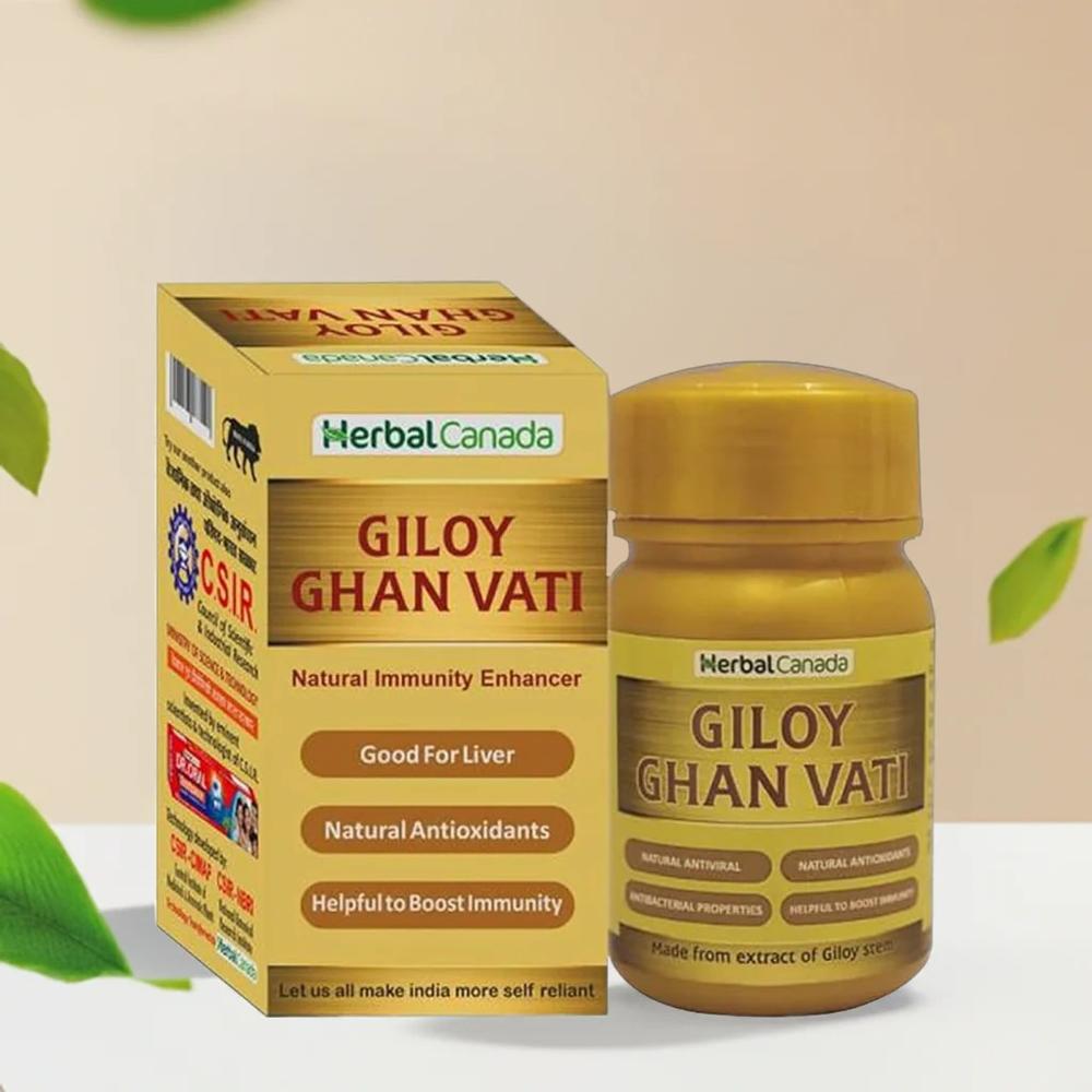 Herbal Canada Giloy Ghan Vati 100 Tablets - Age Group: For Adults