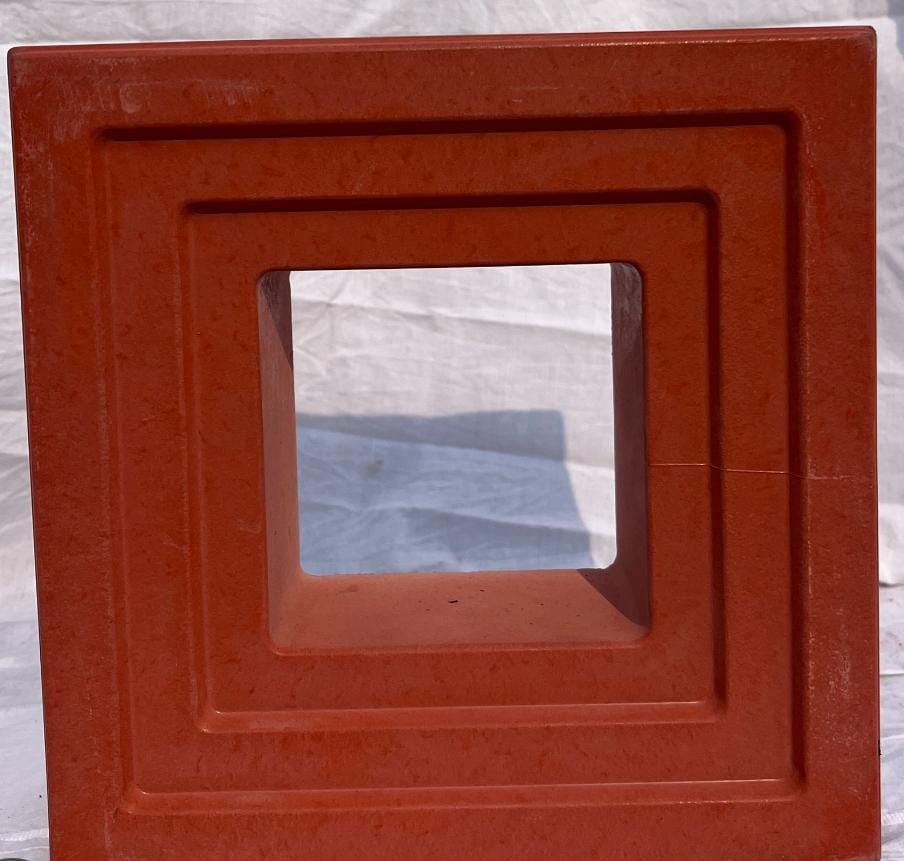 3D Square Terracotta Clay Jali