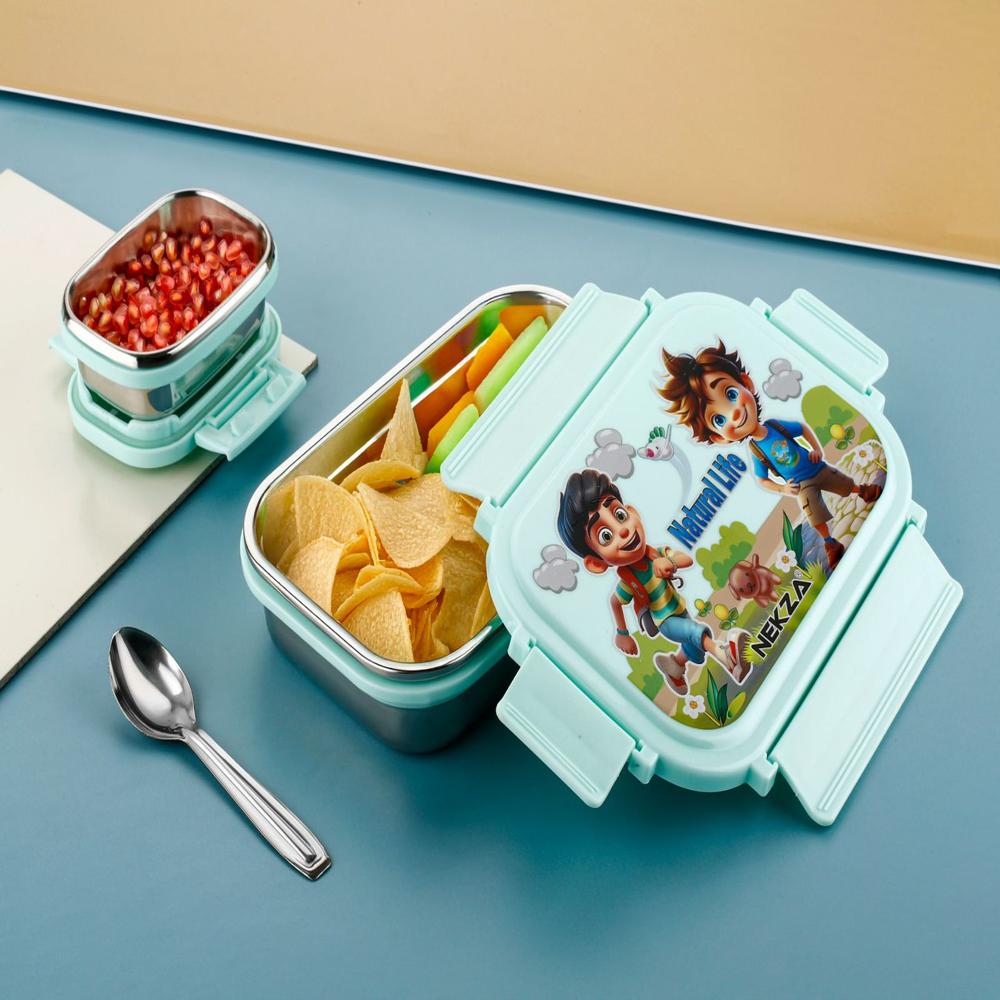 STEEL LUNCHBOX WITH DABI AND SPOON