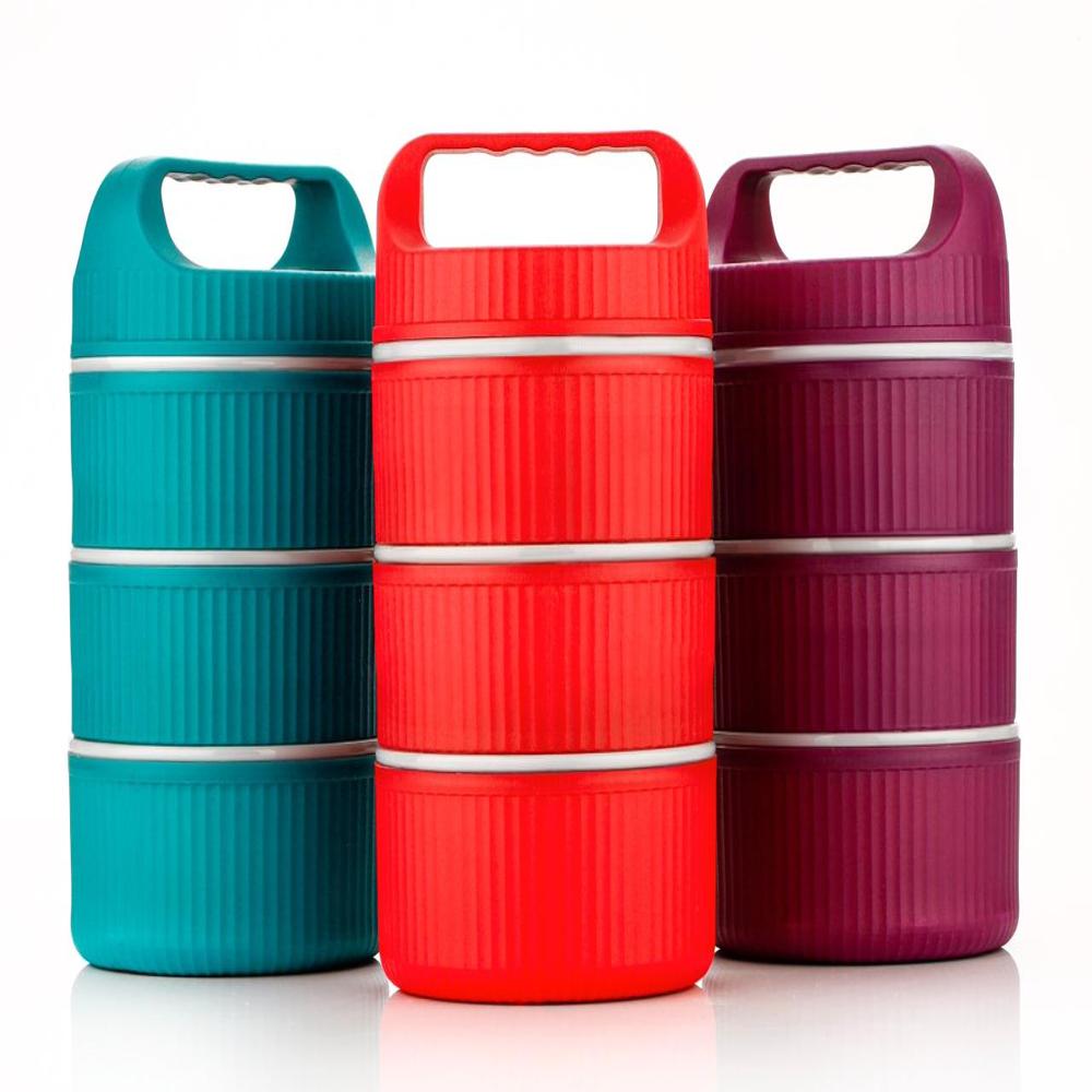 3 PARTITION PLASTIC INSULATED TIFFIN BOX