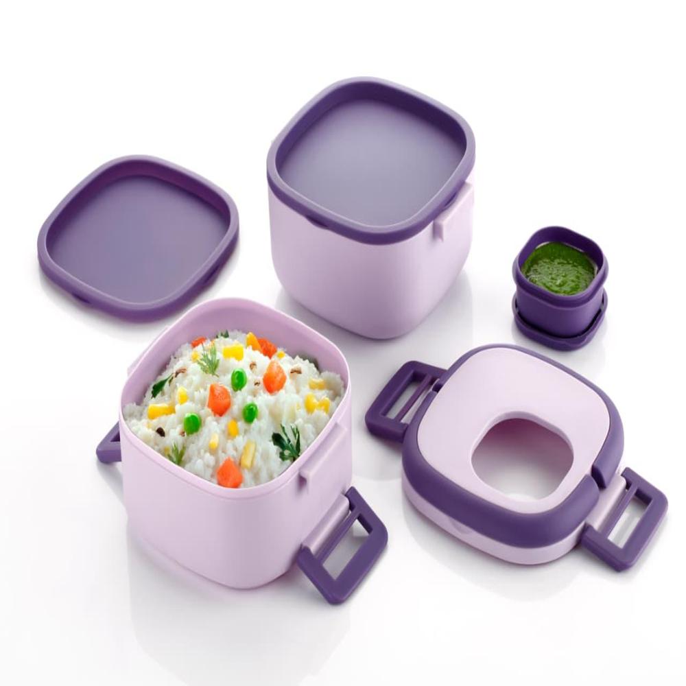 KIDS PLASTIC TIFFIN / LUNCHBOX 2 LAYER