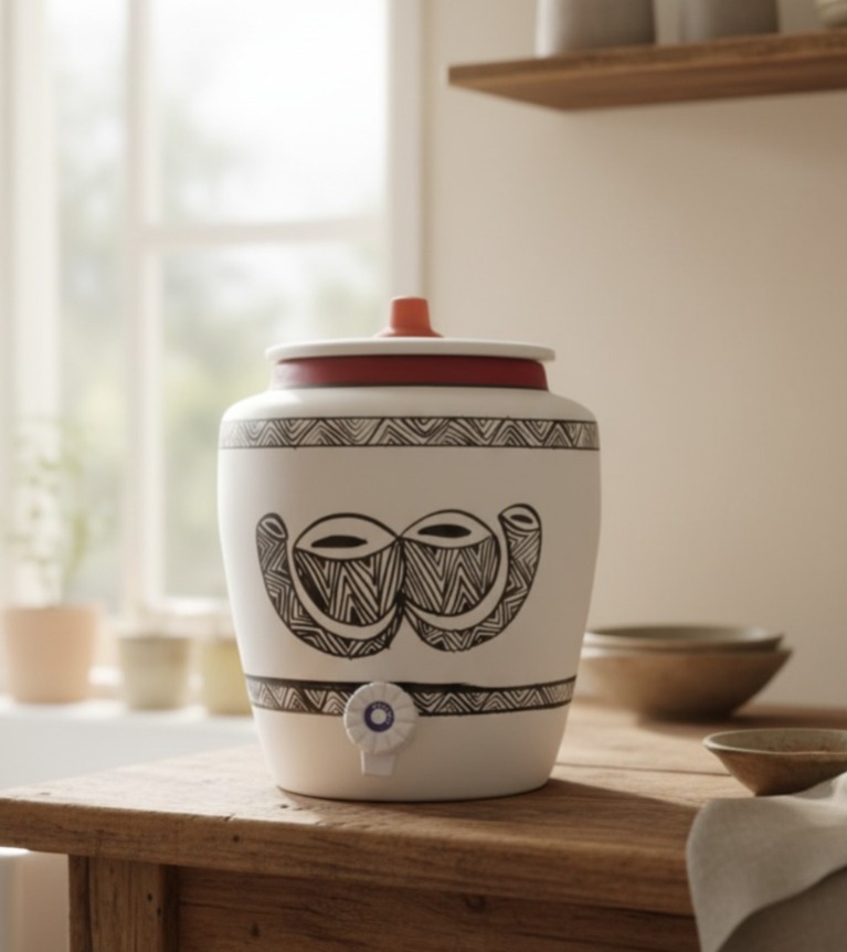 Clay Water Pot Drum 6.5 LTR