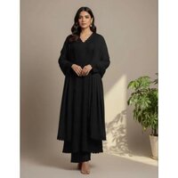 Faux Georgette Ready Wear Chikankari Kurti Pallazo Set