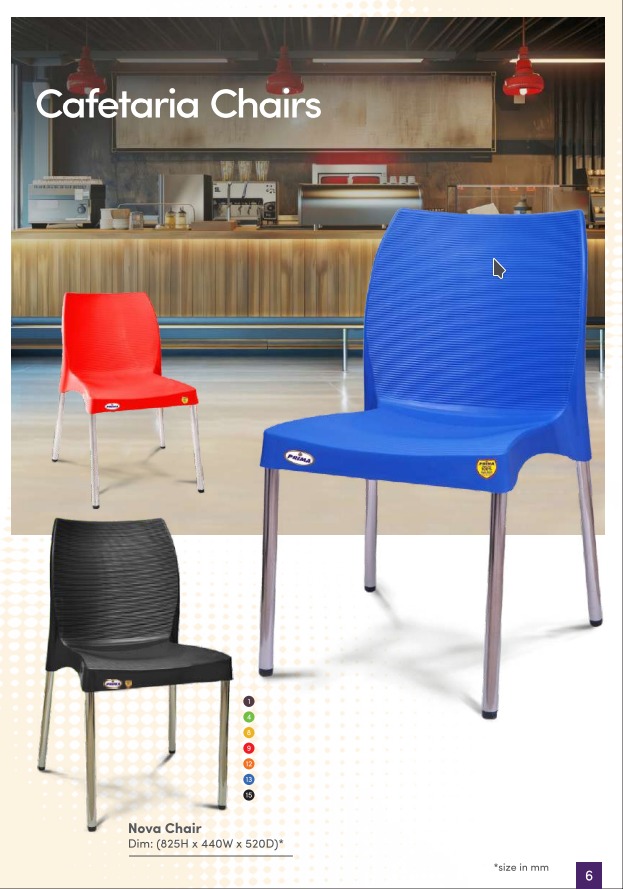 Cafeteria Chair - Capacity: 120 Kg