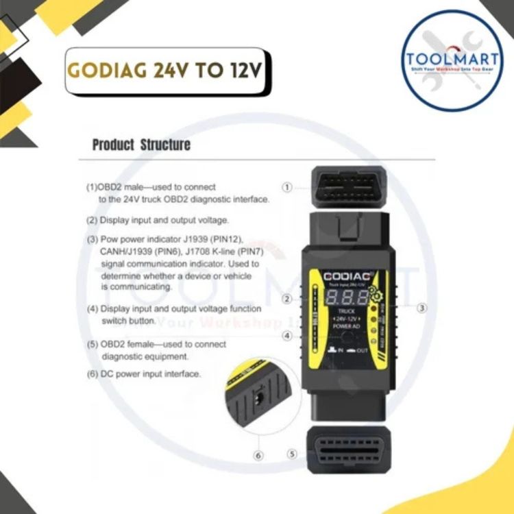 Godiag 24v Converter - Color: Black