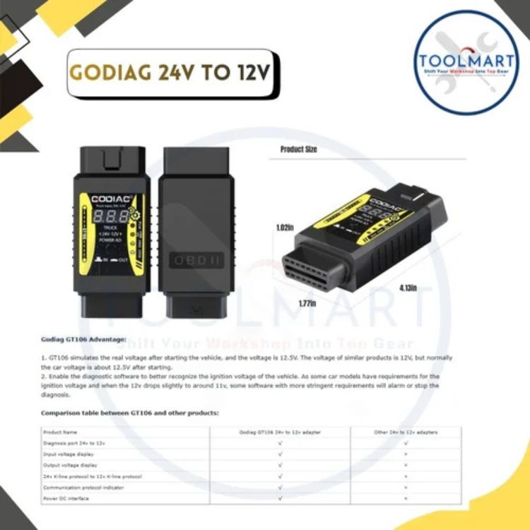 Godiag 24v Converter - Color: Black