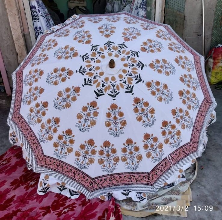 HAND BLOCK PRINTED UMBRELLA