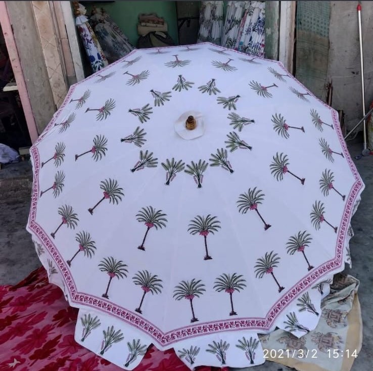 HAND BLOCK PRINTED UMBRELLA