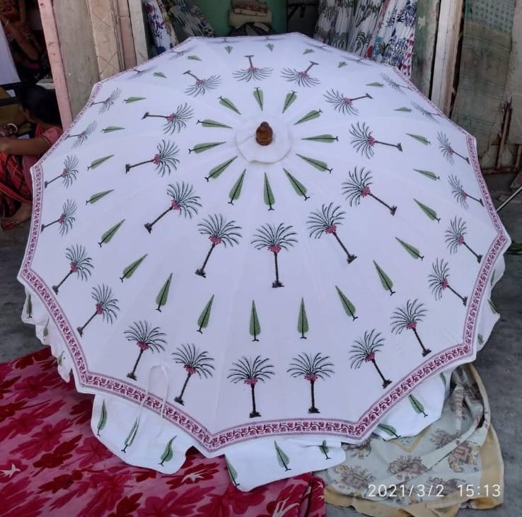 HAND BLOCK PRINTED UMBRELLA