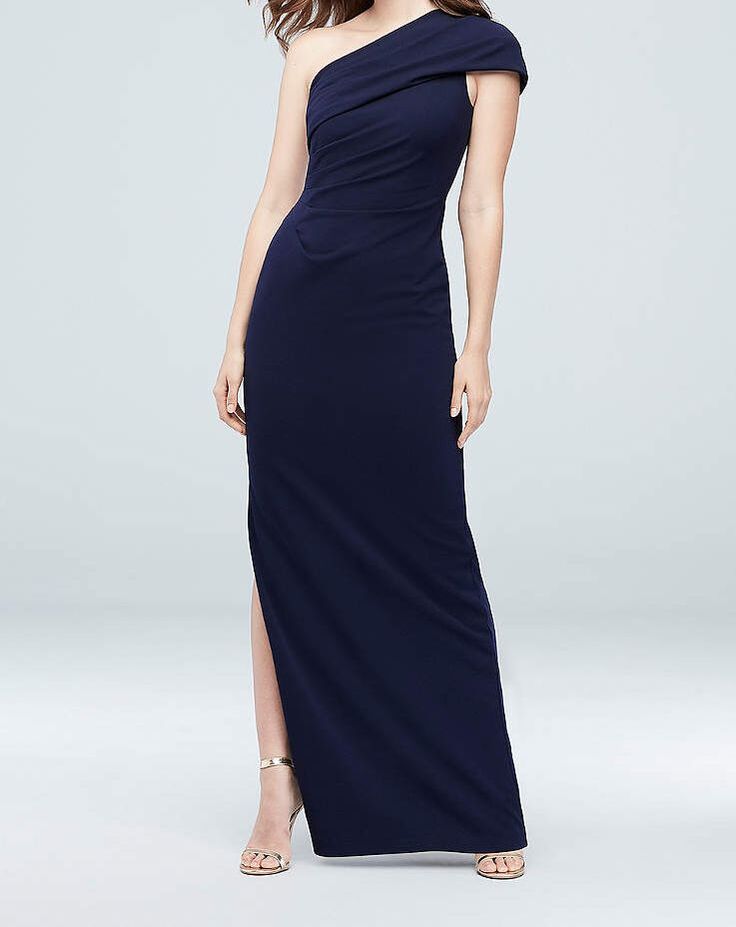 Export Surplus Women Maroon One Shoulder Long Gown - Color: Blue And Mehroon