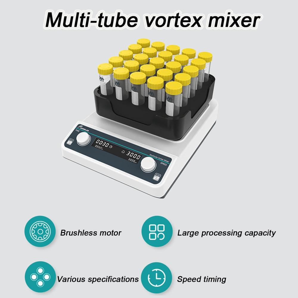 Multi Tube Vortex Mixer - Color: White