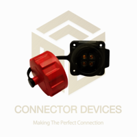 Ym24 25a 4pin Female Socket Ip67 Waterproof Power Connector Flange Mount Plastic Shell Solder Terminal - Application: Suitable For Machinery