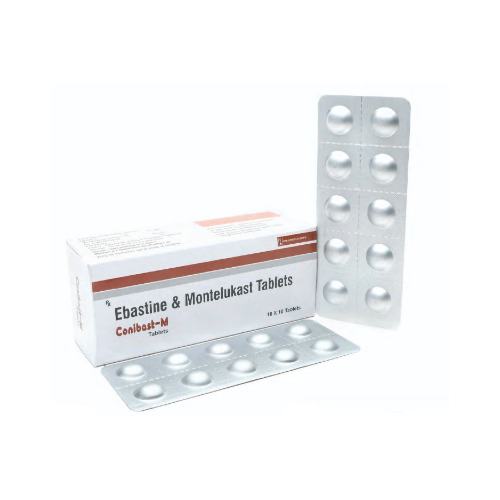 कोनिबास्ट एम टैबलेट - मोंटेलुकास्ट 10mg + बैम्ब्युटेरोल 10mg, सफेद, ओरल टैबलेट | अस्थमा और एलर्जी प्रबंधन, 100 टैबलेट ब्लिस्टर पैक