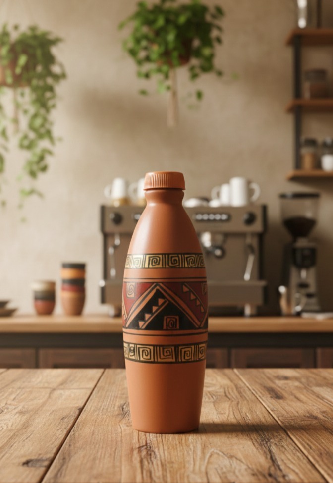 Water Bottle 1 lit Golden Border