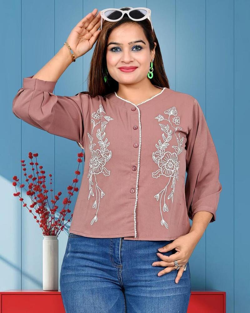 Printed Korean Fabric Crop Top