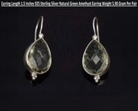 925 Sterling Silver Earring Natural Amethyst Gemstone Rhodium Plated