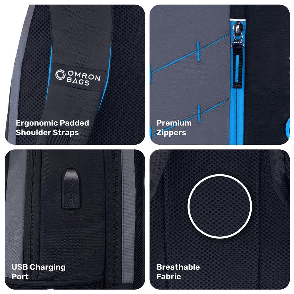 USB Charging Laptop Backpack for Men & Women | Water-Resistant Office College & Travel Bag | 30L