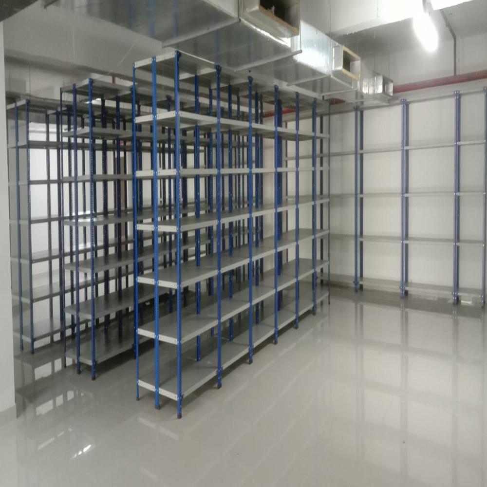Blue Slotted Angle Bin Rack