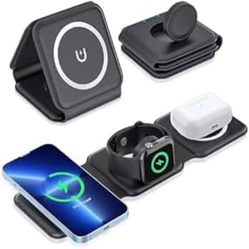 3-in-1 Fast Magnetic Foldable Wireless Travel Charger