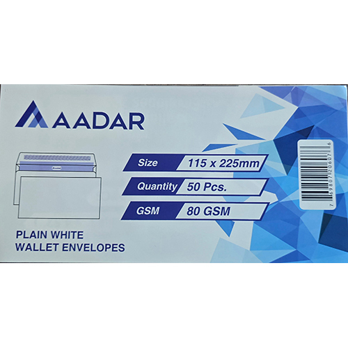 Plain White Wallet Envelopes 7 X 4 ( 80 GSM )