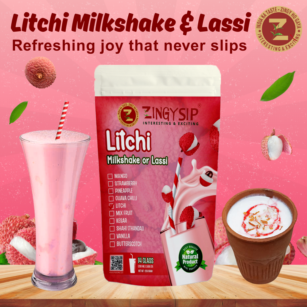 Litchi Flavour Lassi Milkshake Drink
