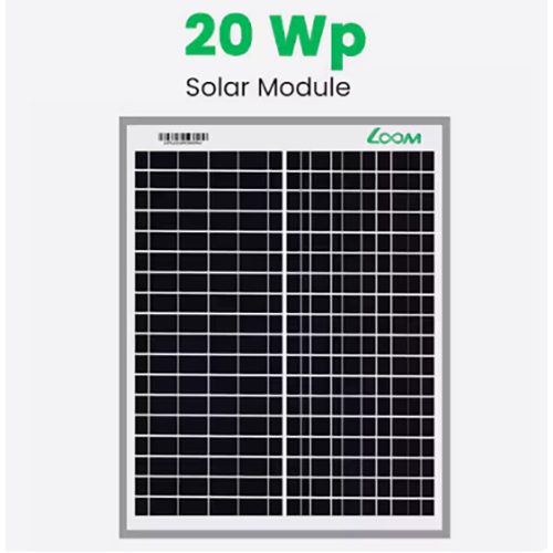 Loom Solar Panel 20 Wp 12 V Pv Module For Small Battery Charging & Diy Projects