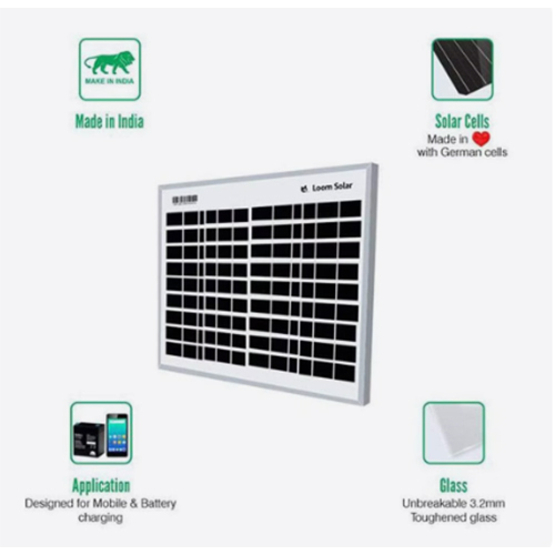 Loom Solar 10 Watt 12 Volt Mobile Charging Solar Panel
