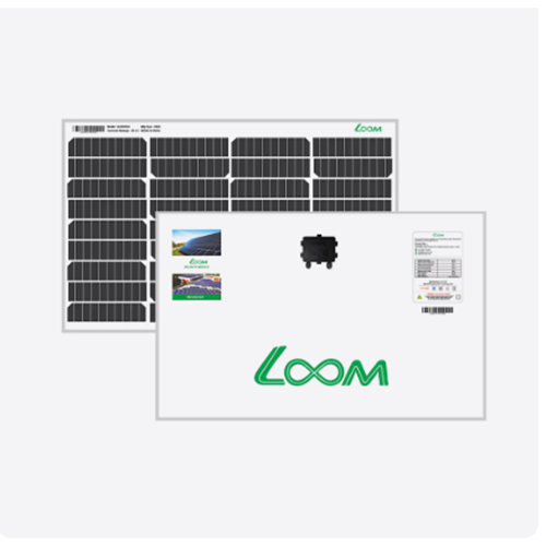Loom Solar Mono Perc Half Cut 55 Wp 12 V Portable Solar Panel For Home Lighting System & Diy Projects