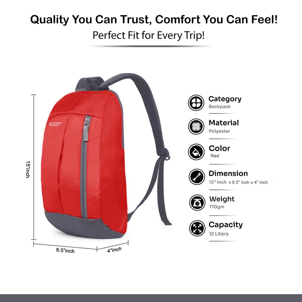 Kids Red School Bag - Capacity: 15 Ltr