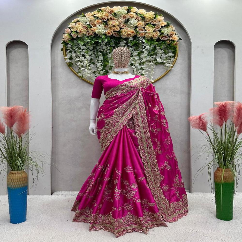 Pink Elegance Bridal Saree