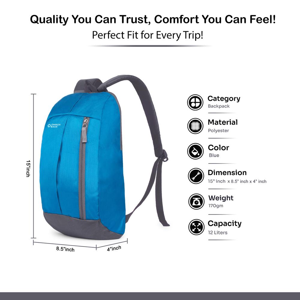 Trendy Mini Backpack for Daily Use, Small Lightweight Backpack for Men, Women, Boys and Girls (t.blue)