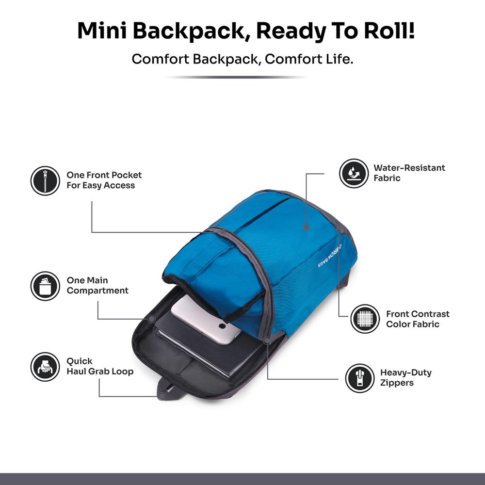 Trendy Mini Backpack for Daily Use, Small Lightweight Backpack for Men, Women, Boys and Girls (t.blue)