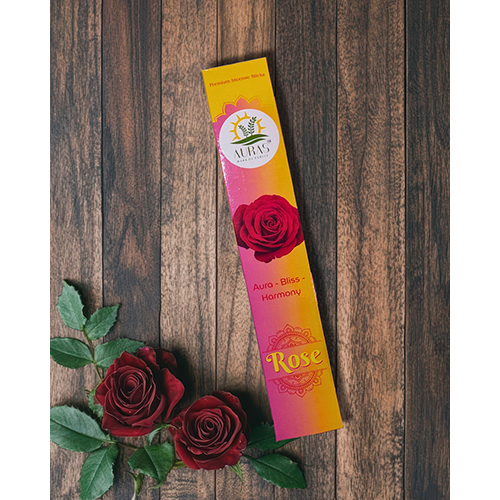 Auras Rose Incense - Burning Time: 50 Minutes
