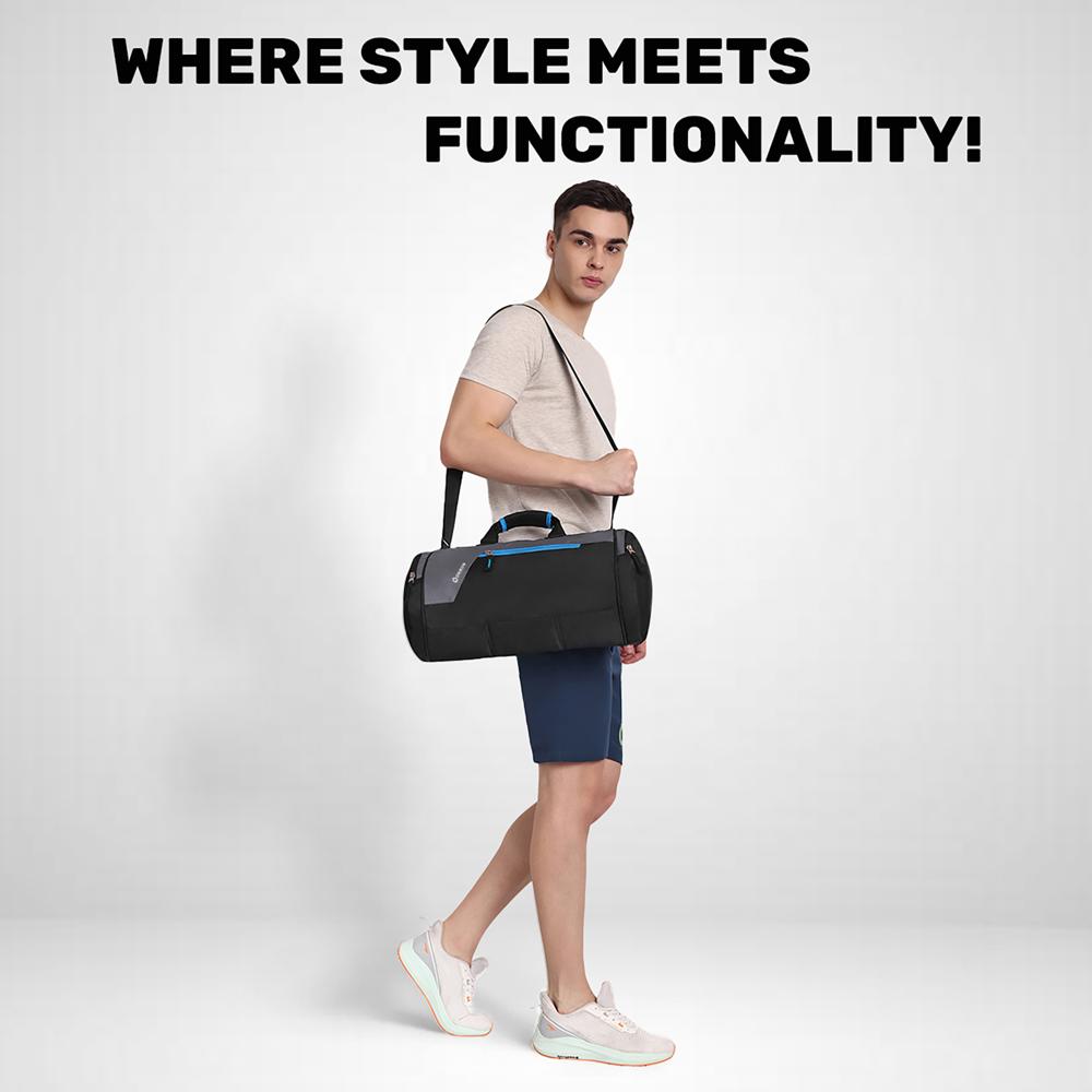 Duffel Gym Bag for Men & Women, Water-Resistant Sports & Travel Bag with Front Zipper Pocket